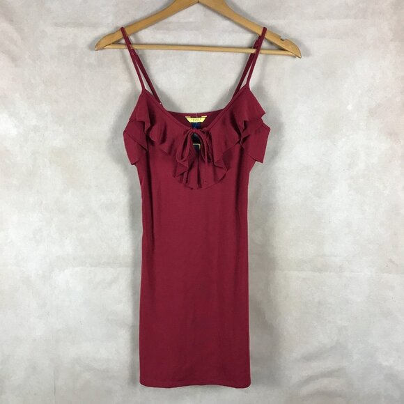 PRINCE & FOX AERO Red Ruffle Mini Tank Dress NWT SMALL - Picture 5 of 5